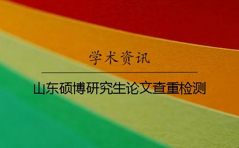 山东硕博研究生论文查重检测