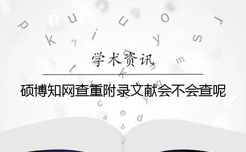 硕博知网查重附录文献会不会查呢？