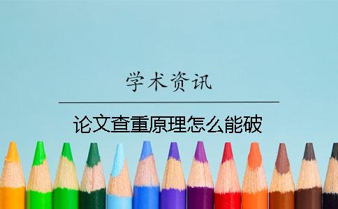 论文查重原理怎么能破