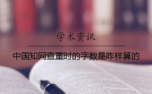中国知网查重时的字数是咋样算的？
