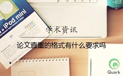 论文查重的格式有什么要求吗？