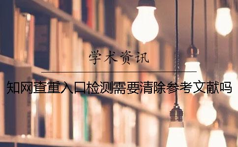 知网查重入口检测需要清除参考文献吗？
